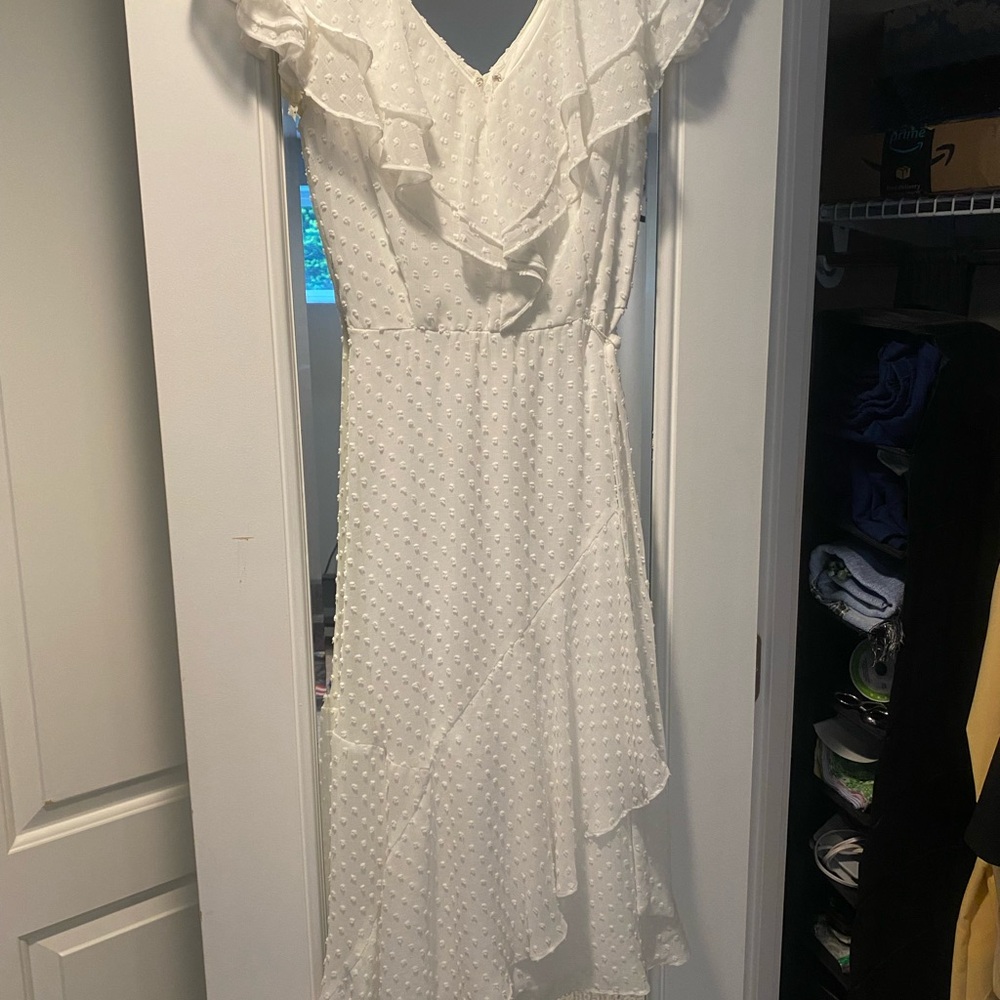 Elegant White Ruffle Dress